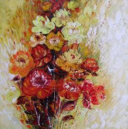 Picturi cu flori Un bujor de toamna tarzie