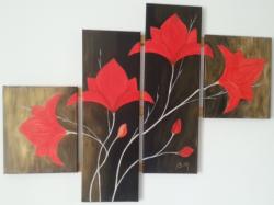 Picturi abstracte/ moderne Maci in noapte