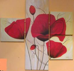 Picturi cu flori Maci purpurii