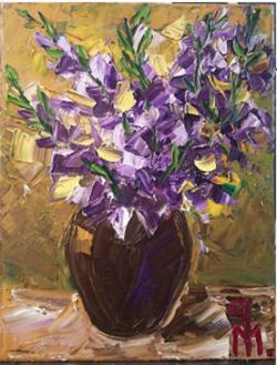 Picturi cu flori Gladiole violet