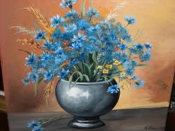 Picturi cu flori floricele albastre