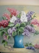 Picturi cu flori Liliac in trei culori