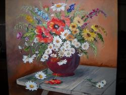 Picturi cu flori Margarete cu flori de camp 