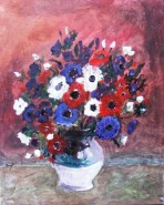 Picturi cu flori Anemone in vas de lut