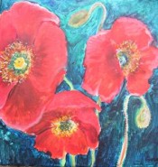 Picturi cu flori Noapte macilor sangerii