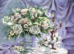 Picturi cu flori Eleganta bej