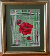 Picturi cu flori Mac inflorit.