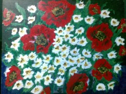 Picturi cu flori Maci rosii