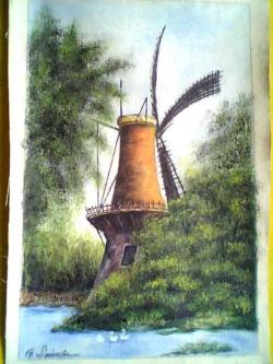 Picturi cu peisaje peisaj cu moara de vant 54