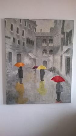 Picturi cu peisaje peisaj urban nuante de griuri 