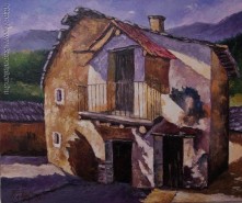 Picturi cu peisaje Casa veche de chirpici