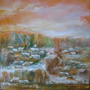 Picturi cu peisaje Canale in delta toamna