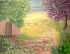 Picturi cu peisaje In spatele curtii