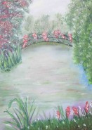 Picturi cu peisaje Podul cu flori