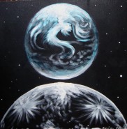 Picturi cu peisaje Pamantul si luna