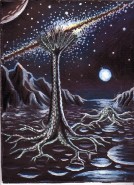 Picturi cu peisaje Peisaj cu arbore extraterestru