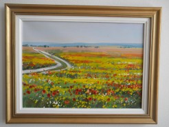 Picturi cu peisaje Drum intre lanuri