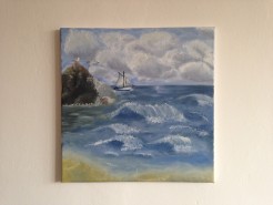 Picturi cu peisaje Marea printre nori