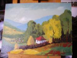 Picturi cu peisaje casuta alba 