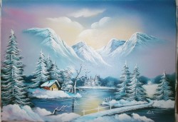 Picturi cu peisaje Tablou de iarna