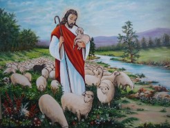 Picturi cu peisaje Iisus cu oile