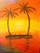 Picturi cu peisaje Sunset island