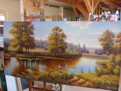 Picturi cu peisaje Feerii pe malul apei