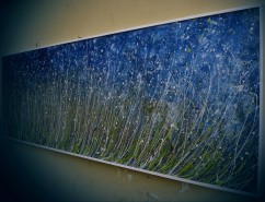 Picturi cu peisaje Primul viscol in iarba la marginea lacului de argint