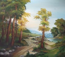 Picturi cu peisaje Drumul spre munte