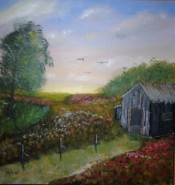 Picturi cu peisaje Camp cu flori