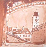 Picturi cu peisaje Podul minciunilor si turnul sfatului