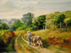 Picturi cu peisaje Pe ulitele satului ii