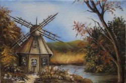 Picturi cu peisaje Moara de vant