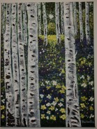 Picturi cu peisaje Padure de mesteceni primavara