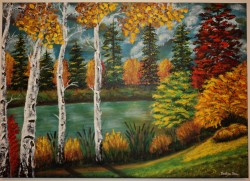 Picturi cu peisaje Toamna-fantezie de culori