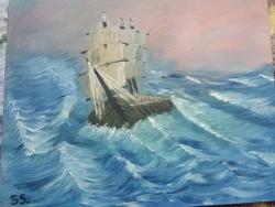 Picturi cu peisaje Storm on the sea