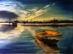 Picturi cu peisaje Barca uitata