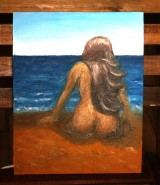 Picturi cu potrete/nuduri Nud bronzat pe plaja bruna