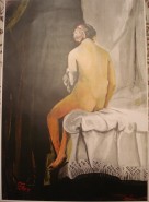 Picturi cu potrete/nuduri Femeie care se imbaiaza