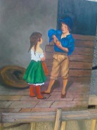 Picturi cu potrete/nuduri Doi copii