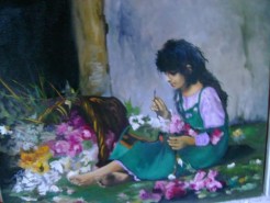 Picturi cu potrete/nuduri Portret florareasa