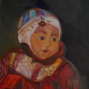 Picturi cu potrete/nuduri Fetita cu buburuza