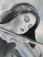 Picturi cu potrete/nuduri Violin girl detail
