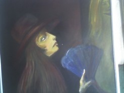 Picturi cu potrete/nuduri Femeie cu evantai