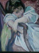 Picturi cu potrete/nuduri Fetita sezand