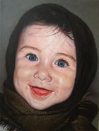 Picturi cu potrete/nuduri Maria cu esarfa maro