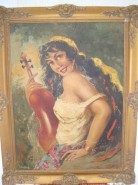 Picturi cu potrete/nuduri Tiganca cu viioara