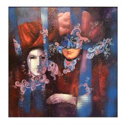 Picturi cu potrete/nuduri masca venetiana 4