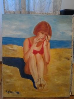 Picturi cu potrete/nuduri portret la mare