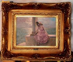 Picturi cu potrete/nuduri doamna in roz